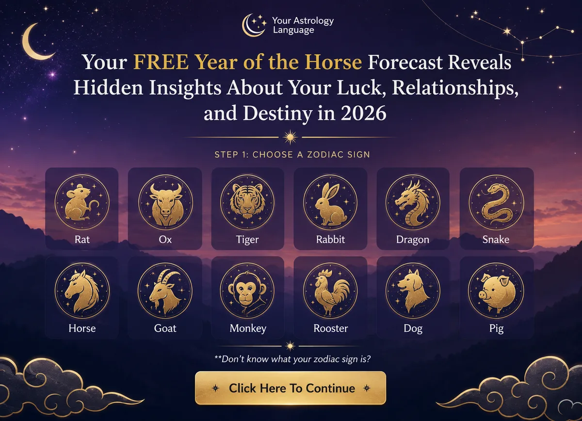 Your astrology language sign selector — choose your Chinese zodiac sign for a free Year of the Horse 2026 forecast